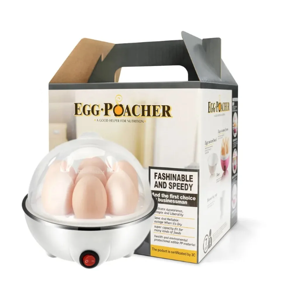 Electric Egg Cooker Automatic Power Off Single Egg Boiler Steamer Kitchen Breakfast Cooking Appliance for Hard Boiled Eggs — Electric