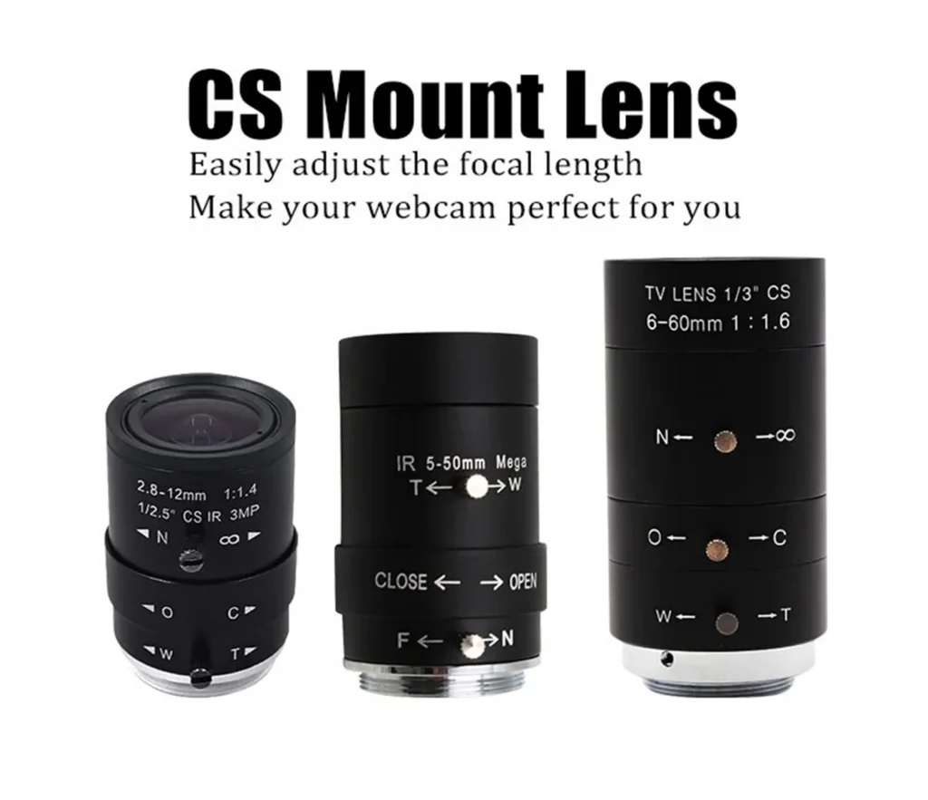 ELP 3MP Manual Optical Zoom Security Camera Lens No IR Filter CS 2.8-12/5-50/6-60mm Varifocal CCTV Lens for Surveillance Webcam — ELP