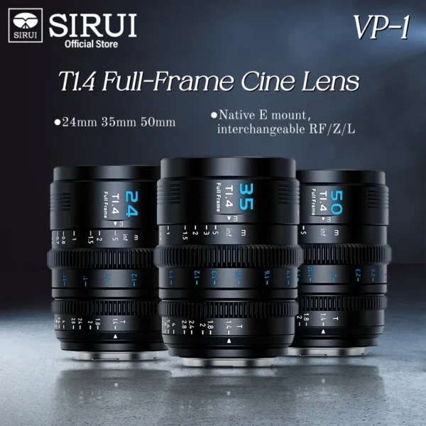 SIRUI VP-1 Full-Frame 24mm 35mm 50mm Camera Lens T1.4 Fast Aperture Manual Focus Lens For Sony E Canon RF Nikon Z Leica L Mount — Sony