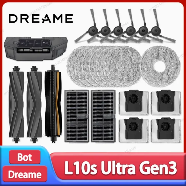 Dreame L10s Ultra Gen3 / L30s Pro Ultra Robot Vacuum Cleaner Accessories Main Side Brush Mop Cloth Hepa Filter Dust Bag Spare — Dreame