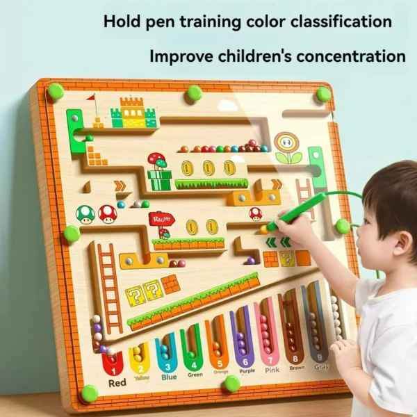 Children's Magnetic Maze Walking Ball Baby Concentration Training, Writing Logic Thinking 3 year Old Early Education Puzzle To — Children's