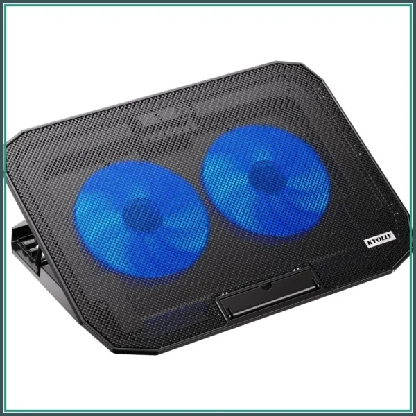 Ultra Slim Laptop Cooling Pad with 2 Quiet Fans, 5 Height Adjustable Stand, Portable for 10-15.6 Inch Laptops — Ultra
