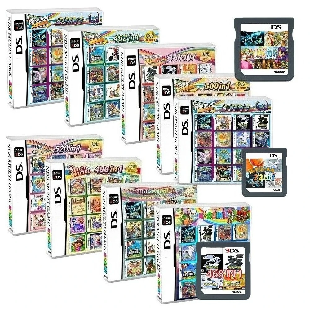 NDS Game Card 482in1 520in1 4300in1 500in1 468in1 Game Card Retro Game Collection for 3DS, NDS — NDS