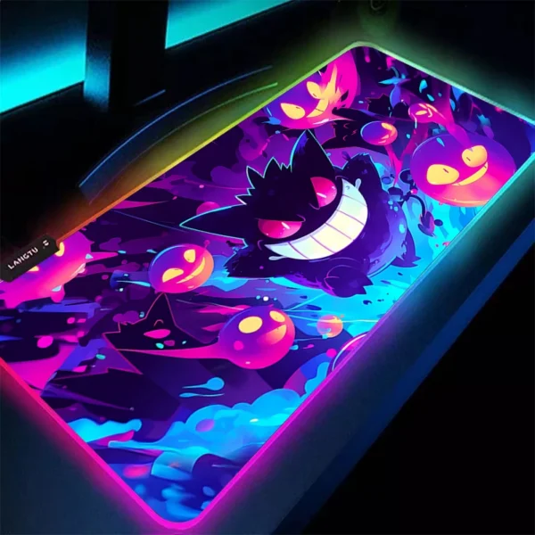 RGB Mouse Pad P-Pokemons Backlight Gaming Accessories XXL G-Gengars Computer Speed Mini Pc Gamer Keyboard LED Desk Mat Mousepad — RGB