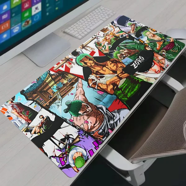 Mouse Pad PC Gamer Anime Desk Mat Non-Slip Rubber Laptop One Piece Zoro Playmat for Office Computer Accessories Gaming Mousepad — Mouse