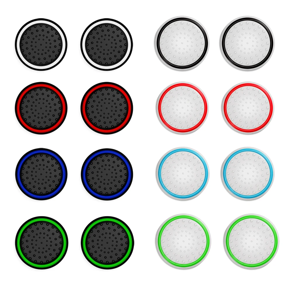 10PCS Thumb Stick Grip Caps Cover for PS5 PS4 PS3 Xbox 360 One Series X S Controller Silicone Luminous Joystick Grips Accessory — Generic