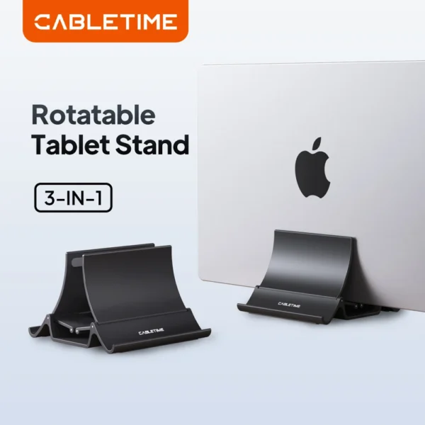 CABLETIME Vertical Laptop Stand Automatically Shrink Space-Saving Multifunctional Tablet Stand for MacBook Surface iPad Phone — MAC