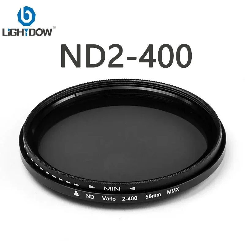 Lightdow ND2-400 Fader Variable Adjustable ND Filter 49 52 55mm 58mm 62mm 67mm 72mm 77mm 82mm for Cannon Nikon Sony Camera Lens — Sony