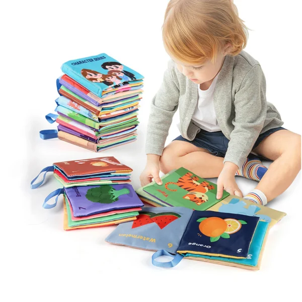 Soft Baby Books toys Montessori 3D Touch Feel High Contrast Cloth Book Sensory Early Learning games for kids Educational toys — Soft