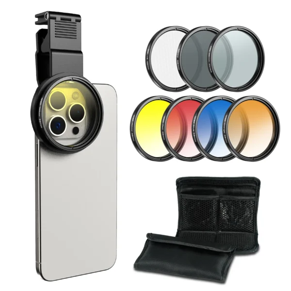 APEXEL 58MM 7 in 1 Filter Kit STAR CPL ND32 4 Colours for Phone Camera Universal Clip On Smartphone Lens Filter Set Photography — APEXEL
