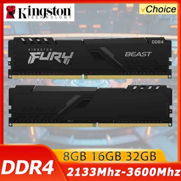 Kingston Fury Beast DDR4 8G 16G 32GB 3600 3200Mhz RAM PC Memory 288Pin XMP2.0 Heatsink For Desktop AMD or INTEL Motherboard — Kingston