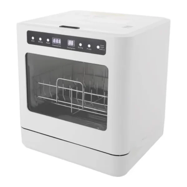 Portable Countertop Dishwasher 800W 6.8L with 4 Washing Modes for Home and Dormitory Use in White Fits 4-6 Place Settings — Portable