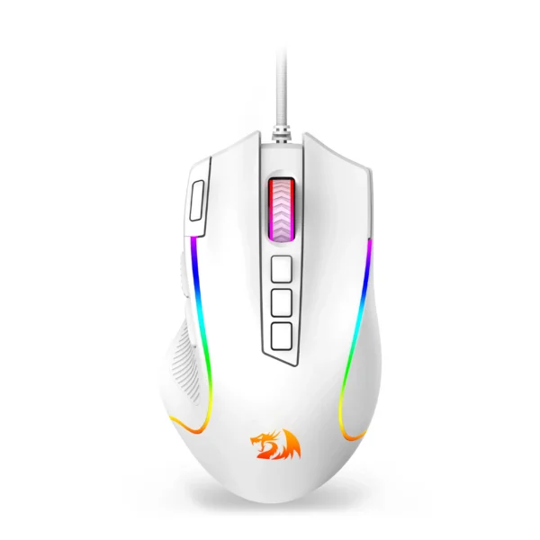 Redragon M612 Predator RGB Gaming Mouse 8000 DPI Wired Optical with 11 Programmable Buttons, White — Redragon