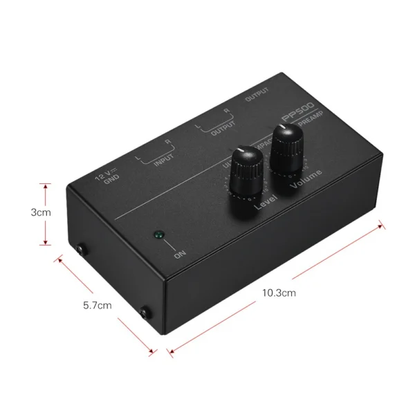 Preamplifier Phono Preamp Ultra-Compact Audio Amplifier with Level Volume Control Turntable Input RCA Output 1/4'' TRS Output — Preamplifier