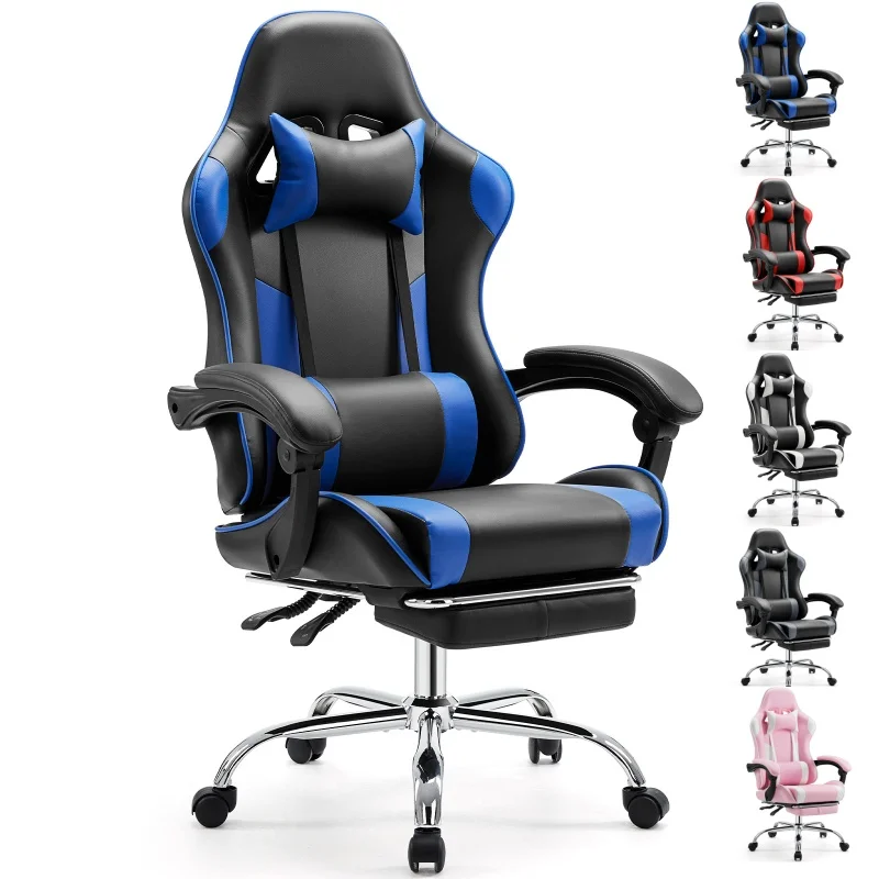 JHK Ergonomic Racing Gaming Chair Adjustable Swivel PU Leather with Headrest and Lumbar Support For Office Computer Living Room — JHK