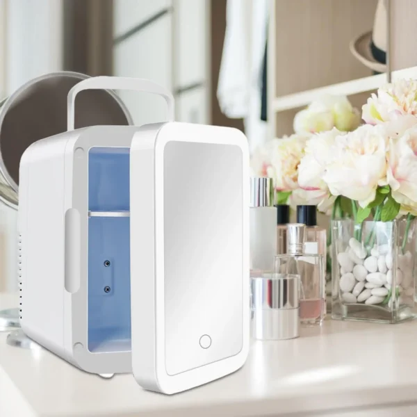 Portable Refrigerator 110V / 12V DC Cooler Portable Small Refrigerator for Food Beauty Makeup Driving Travel Dorm Room — Portable