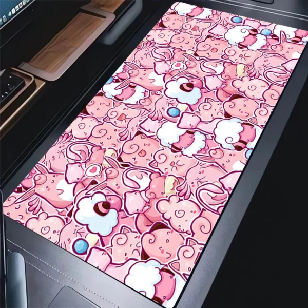Computer Mouse Pad Pokemon Jigglypuff Gaming MousePad Edge White XXL Large Mouse pad Gamer keyboard pad PC Desk Mat tapis souris — Computer