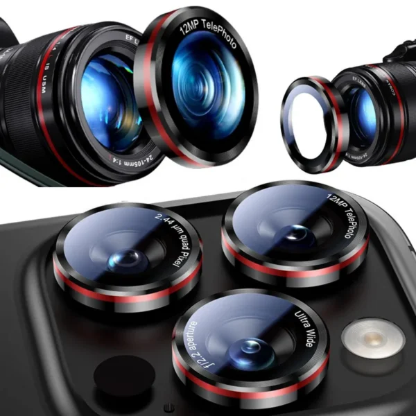 Optik Pro Tempered Glass Metal Camera Lens Protector for IPhone 16 15 14 13 11 Pro Max Plus 12 Mini 16Pro 16e ProMax Lens Cover — Optik