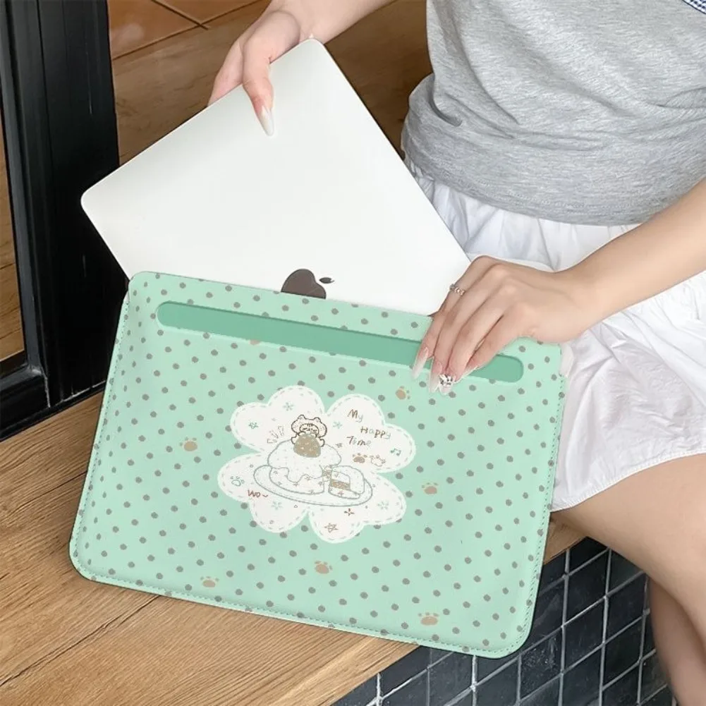 Korean Polka Dot Laptop Bag Travel MacBook Lightweight Computer Inner Cover Storage Briefcase IPad Huawei Xiaomi Laptop Sleeve — Xiaomi