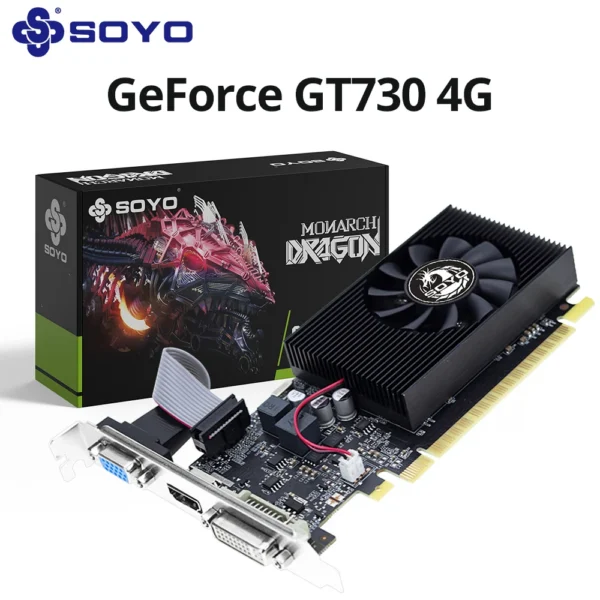 SOYO NVIDIA Geforce GT730 4GB Graphics Card GDDR3 Memory 128Bit HDMI-compatible VGA DVI P PlacaDe Video for Desktop Host — SOYO