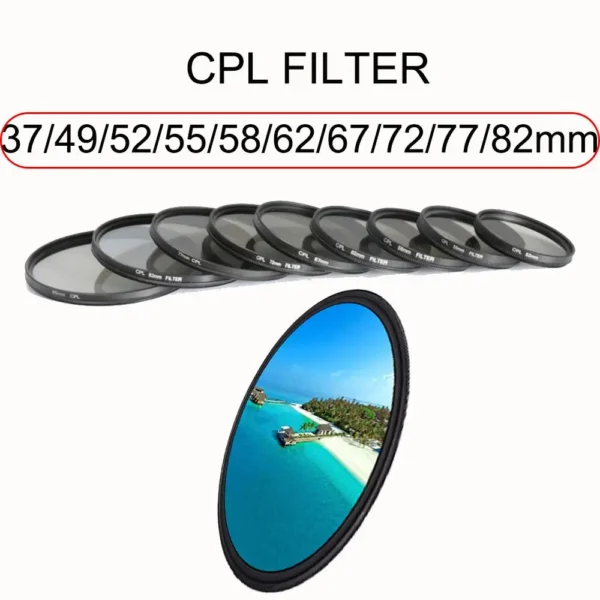 37/49/52/55/58/62/67/72/77/82mm DSLR Photography Polarizing Camera Lens CPL Filter For Canon Nikon Sony — Sony