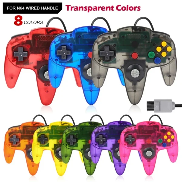 8 Colors Wired Gamepad For N64 Console Joypad Control for N64 Classic Joystick Retro Game Console Gamepad Accessories — Generic