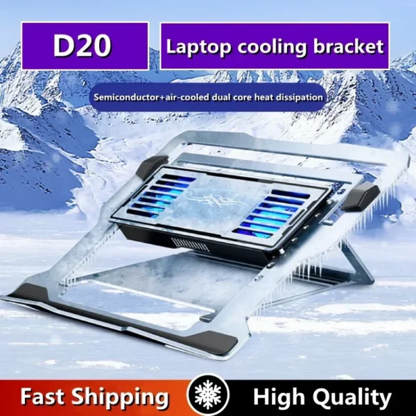 LZ-D20 Notebook Cooling Pad Aluminum Alloy Bracket Semiconductor Refrigeration Mutil Angle Adjustable Laptop/Tablet Cooler Stand — LZ-D20