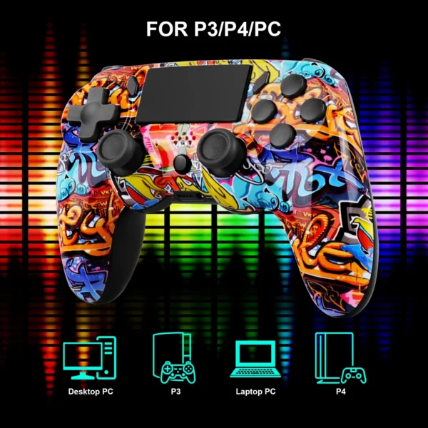 GAMINJA P47 Wireless Bluetooth Controller Gamepad With 6-axis Gyroscope PC Joystick touchpad Dual Vibration For PS4 PC Wins 7 8 — GAMINJA