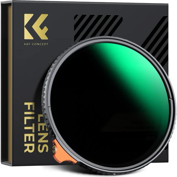 K&F CONCEPT Variable ND Filter ND2-400 (1-9 Stop) 28 Multi-Layer Adjustable Neutral Density Filter for Camera Lens Nano-X Series — K&F