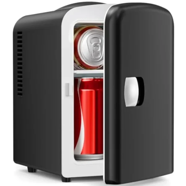 Compact Refrigerator Portable Mini Fridge Skin Care 4L Capacity/6 Cans for Bedroom Car Office and Dorm Small Cooler for Cosmeti — Compact