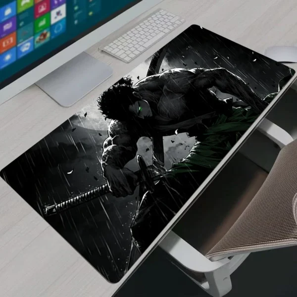 One Piece Zoro Gaming Mouse Pad Gamer Home Computer HD Cool Mousepad XXL Keyboard Pad Carpet Non-Slip Office Mouse Mats — One