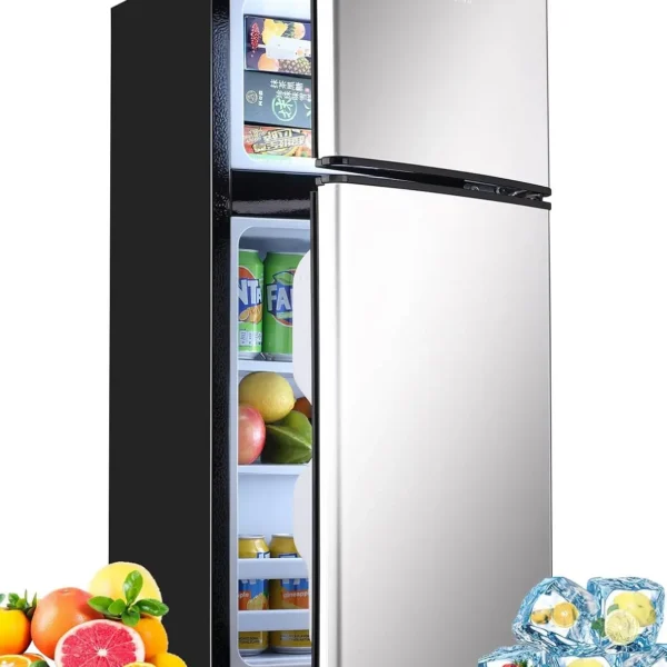 KRIB BLING Mini Fridge with Freezer on Top, 3.5 Cu.Ft Compact Refrigerator with 7 Levels Adjustable Thermostat, Small Refrigerat — KRIB