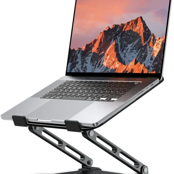 Adjustable Metal Laptop Stand, Foldable & Ventilated Cooling Riser for 10-15.6" Notebooks, Ergonomic Desk Solution — Adjustable
