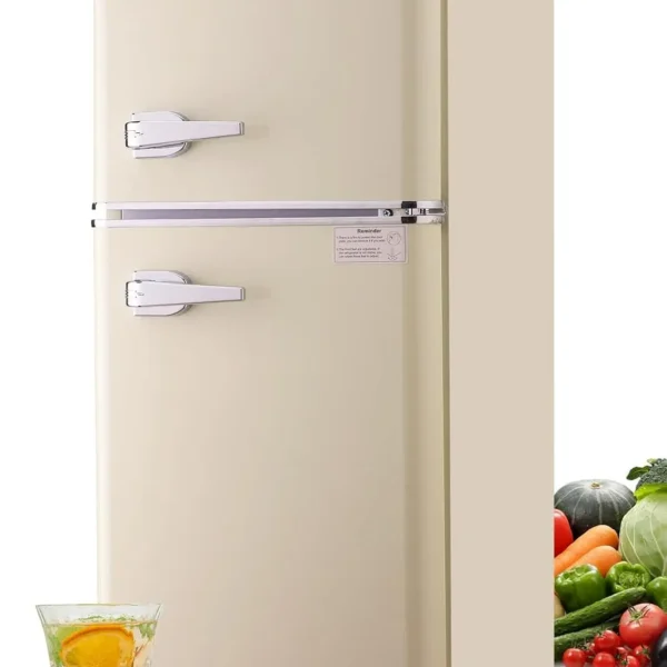 KRIB BLING 3.2 Cu.ft Compact Refrigerator, Mini Fridge with Freezer, Retro Design Small Drink Chiller for Home, Office — KRIB