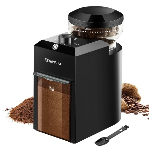Automatic Burr Mill Coffee Grinder Electric Coffee Bean Grinding With 28 Adjustable Gears for Espresso French Press Drip Coffee — Automatic