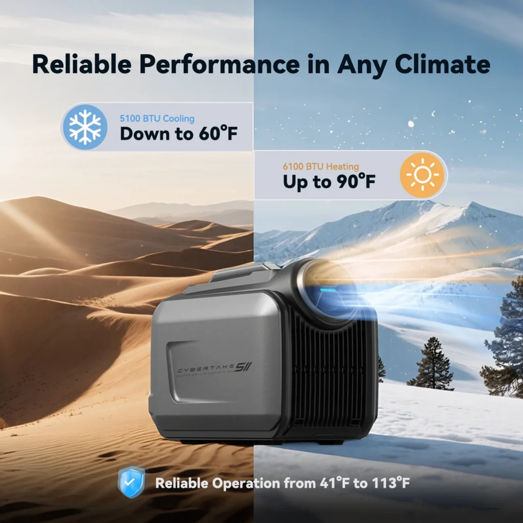 CYBERTAKE S2 Pro Portable Air Conditioner, All-in-One Cooling & Heating Unit for Camping, RV, Tent, Home & Outdoor Adventures — CYBERTAKE
