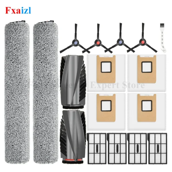 Accessories For（Eufy Omni E25 / E28） Vacuum Cleaner Main Roller Side Brush Roller Mop Cloth Dust Bag Filter Cleaning Brush — Eufy