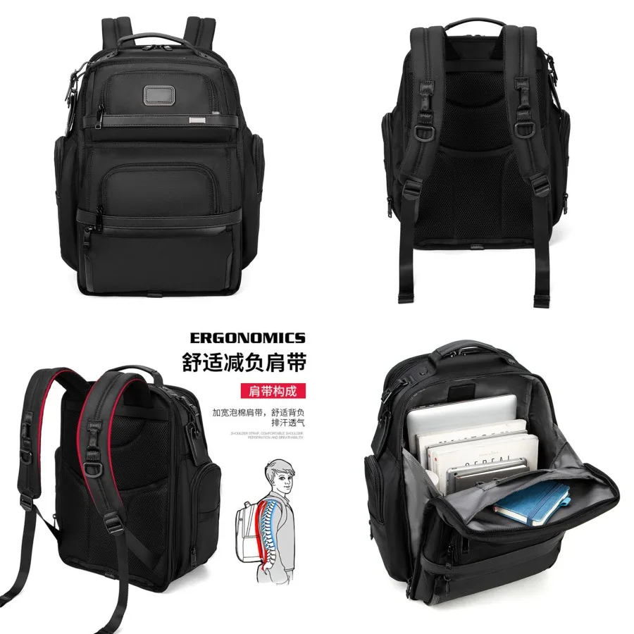 【New Arrival】Black Multi-Pocket Business Laptop Backpack, Water Resistant Professional Travel Daypack, Durable Office & Commute Bag for Men — Generic