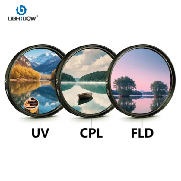 Lightdow FLD CPL UV Lens Filters 3 in 1 Kits Lens Filter 49mm 52 55 58 62 67 72 77 82mm for Nikon Cannon Sony Pentax Fuji Camera — Sony