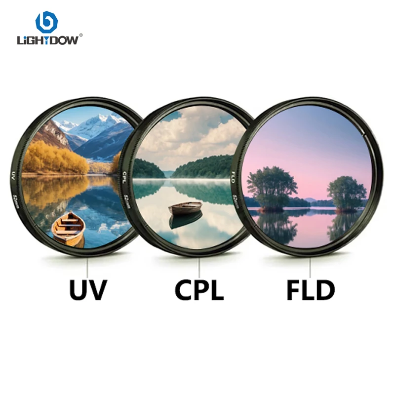 Lightdow FLD CPL UV Lens Filters 3 in 1 Kits Lens Filter 49mm 52 55 58 62 67 72 77 82mm for Nikon Cannon Sony Pentax Fuji Camera — Sony