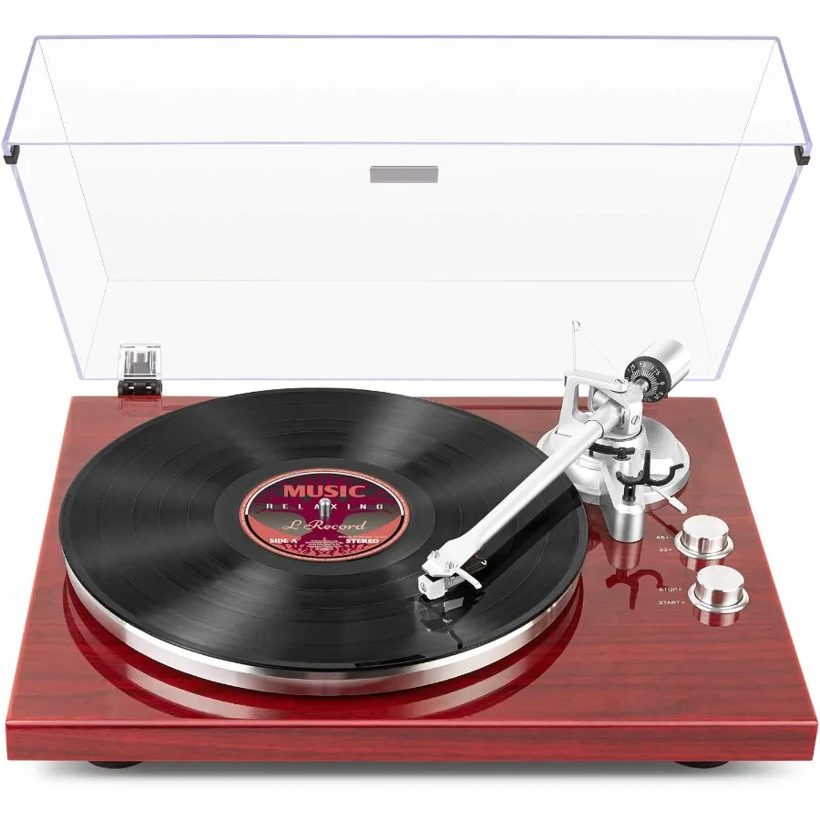 1 BY ONE Belt Drive Turntable with Bluetooth Connectivity Built-in Phono Pre-amp USB Digital Output Vinyl Stereo Record Player — Generic