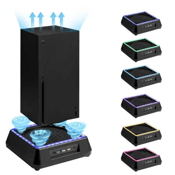 Game Console Cooling Fan Stand for Xbox Series X Accessories Top Dust Proof Cover 3 Speed Adjustable Host Heat Dissipation Dock — Game