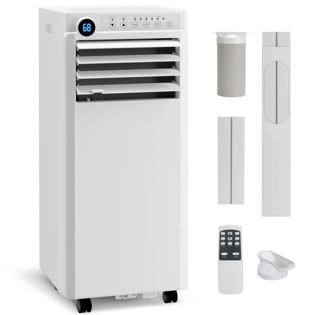 8000 BTU Portable Air Conditioner, 3 In 1 AC Unit With Dehumidifier Fan Remote Timer Window Kit For Rooms Up To 350 Sq Ft — Generic