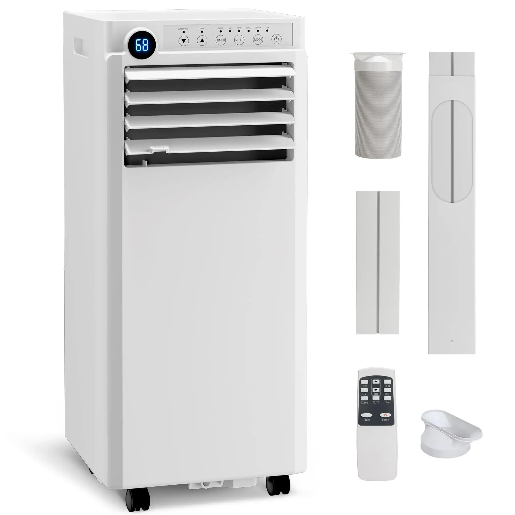 Sb2cc67ef821749c0bb8540b950e84836R-1.webp 8000 BTU Portable Air Conditioner, 3 In 1 AC Unit With Dehumidifier Fan Remote Timer Window Kit For Rooms Up To 350 Sq Ft — Generic