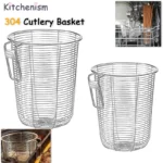 Kitchenism 304 Kitchen Chopstick Holder Organizer Hanging Wall Stainless Steel Tableware Drainer Fork Spoon Dishwasher Basket — Kitchenism