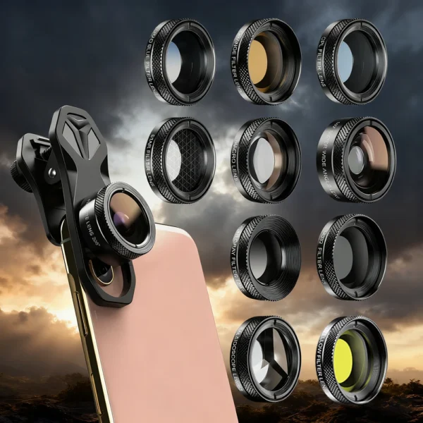 APEXEL New 11 in 1 Phone camera Lens Kit fisheye wide lens Color Filters CPL ND Star Filter for iPhone Xiaomi all Smartphones — Xiaomi