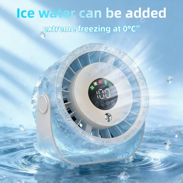 New Misting Fan Humidifying Rapid Cooling Hanging Hole Low Noise Digital Display Button Controlled Speed Fine Absorbable — New