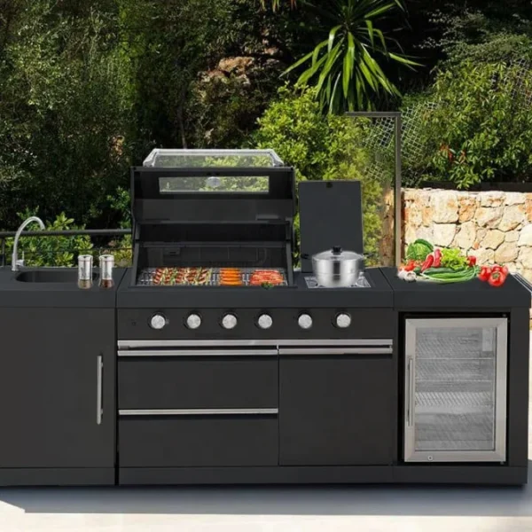 Factory Directly Sale Black Stainless Steel Grill Outdoor Garden BBQ Kitchen Cabinets Outdoor Cabinetry Kitchens Furniture — Factory