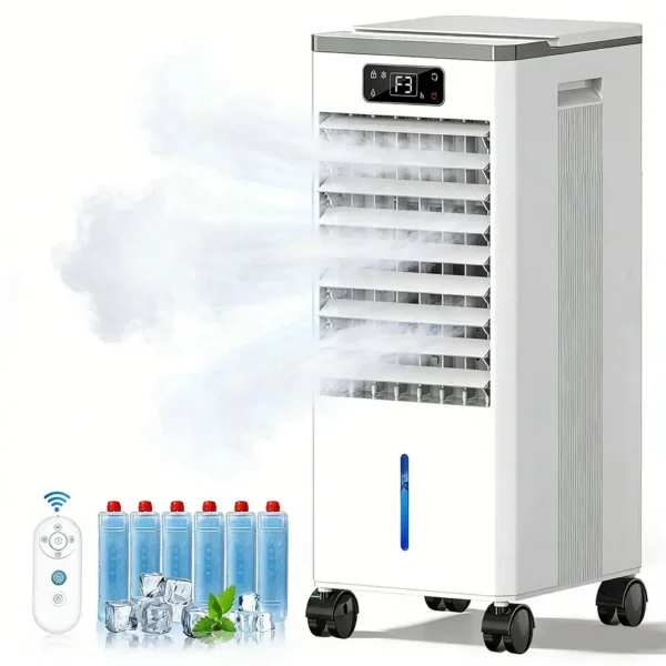 Portable Air Conditioner Fan Without Window 3in1 Evaporative Air Cooler 4 Modes 3 Speeds 2 Gallon Water Tank Remote Control 12H — Portable
