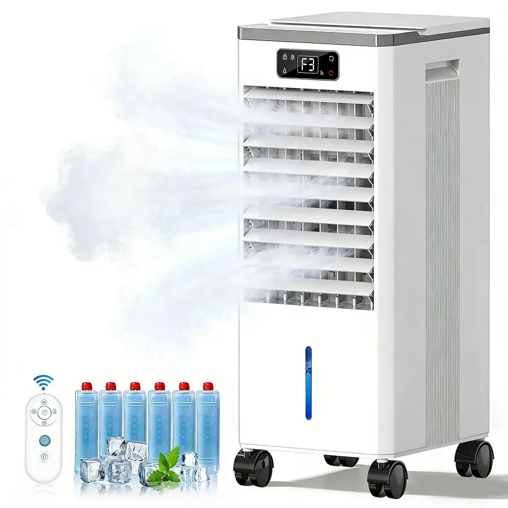 Portable Air Conditioner Fan Without Window 3in1 Evaporative Air Cooler 4 Modes 3 Speeds 2 Gallon Water Tank Remote Control 12H — Portable
